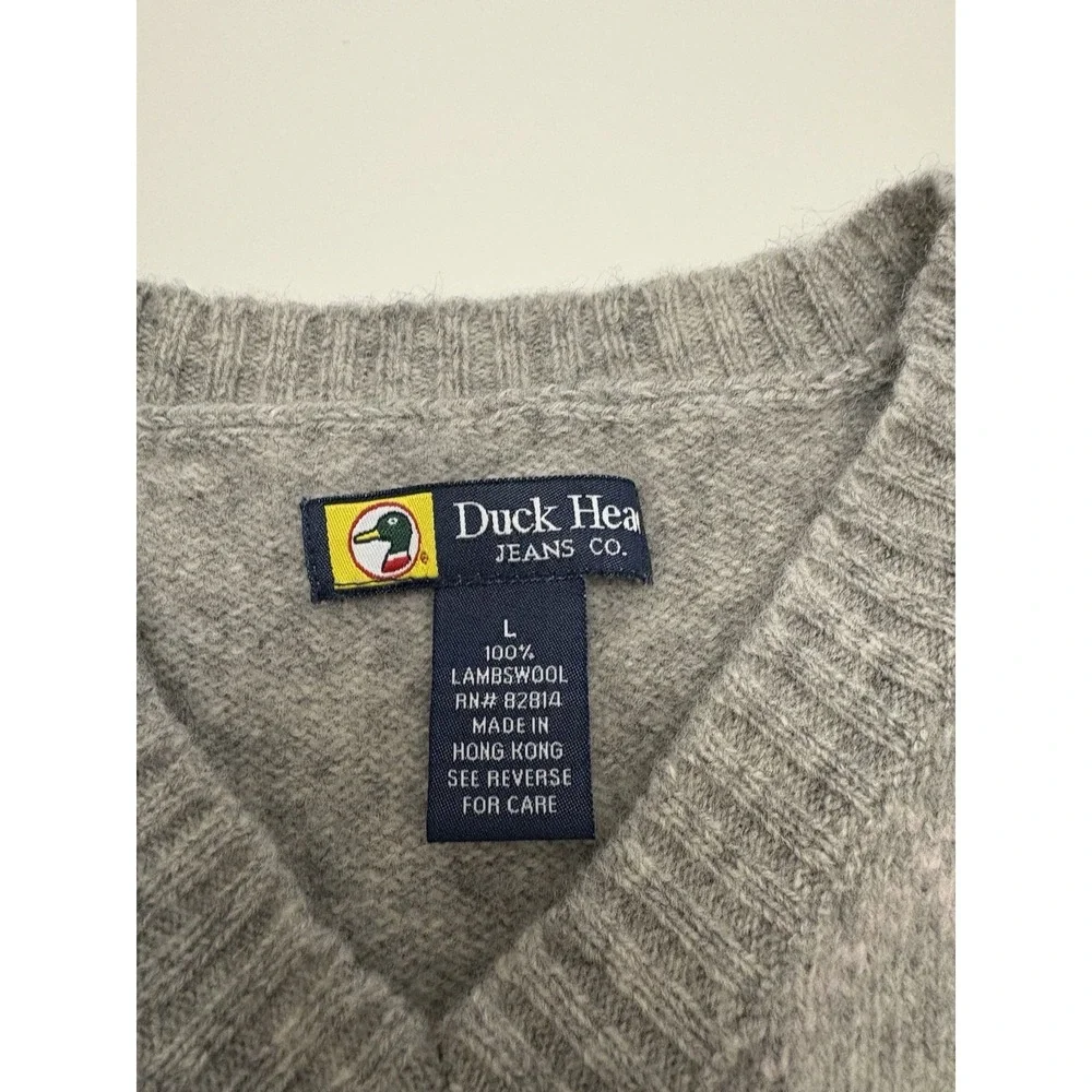 VTG Men's Duck Head 100% Lambswool Diamond Patterned Vest SZ Large